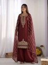 Nsr 892 Fendy Silk Embroidery Beads Work Plazo Suits